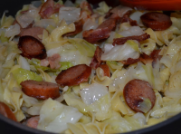 Cabbage and Noodles with Kielbasa | Just A Pinch Recipes