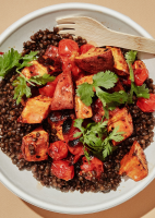 Black Lentil and Harissa Veggie Bowl Recipe | Bon Appétit