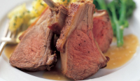 Roast Rack of Lamb with Crushed Potatoes and Slowly caramelized ...
