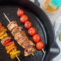 Chicken & Vegetable Skillet Kabobs + a Seasoned Spread – Nifty ...