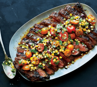 Dry-Rubbed Flank Steak with Grilled Corn Salsa Recipe | Bon Appétit
