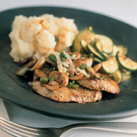 Veal Cutlets With Merlot Mushrooms And Zucchini Recipe | MyRecipes