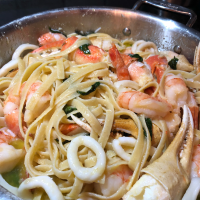 Pasta With Shrimp, Oysters, and Crabmeat Recipe | Allrecipes