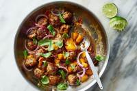 Skillet Meatballs With Peaches, Basil and Lime Recipe - NYT Cooking