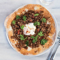Turkish Ground-Lamb Pizzas Recipe