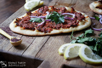 Turkish Flatbread “Pizza” with Spiced Lamb | Lahmacun | Global ...