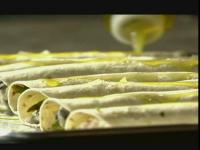 Confetti Mash Potato Flautas with Hot Tomatillo Sauce Recipe | Guy ...