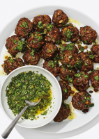 Crispy Sheet-Pan Meatballs with Salsa Verde Recipe | Bon Appétit