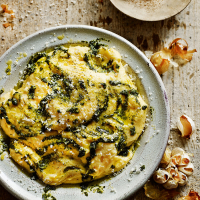 Creamy polenta with garlic and basil butter | Cheese recipes | Jamie ...
