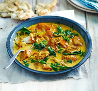 Cod & spinach yellow curry recipe | BBC Good Food
