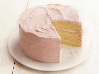 Lemon Chiffon Cake with Strawberry Frosting Recipe | Food Network