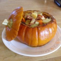 Cinderella Pumpkin Bowl with Vegetables and Sausage Recipe ...