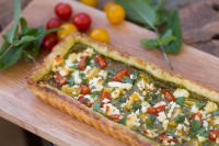 Pesto, Tomato and Feta Tart Recipe | Sarah Sharratt