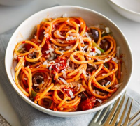 One-pan spaghetti with nduja, fennel & olives recipe | BBC Good Food