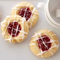 Raspberry Thumbprint Cookies with Almond Glaze Recipe | Land O ...