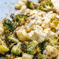 Roasted Broccoli + Cauliflower with Parmesan | Clean Food Crush