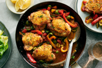 Skillet Chicken With Silky Peppers and Green Olives Recipe - NYT ...