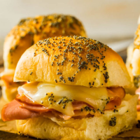 Hot Ham And Cheese Party Sandwiches • The Wicked Noodle