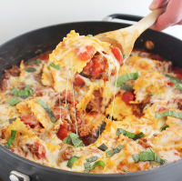 Cheesy Ravioli and Italian Sausage Skillet – The Comfort of Cooking