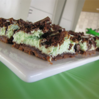 St. Patrick's Chocolate & Mint Cheesecake Bars Recipe | Allrecipes