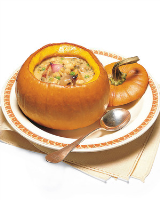 White Bean and Sausage Stew in Pumpkin Bowls Recipe | Martha ...