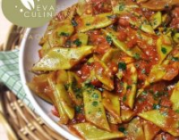 haricots plats a la tomate {cuisine libanaise}