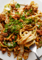 Stir-Fried Udon Noodles With Pork and Scallions Recipe | Bon Appétit