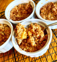 Air Fryer Apple Crisp with Oatmeal Streusel | Small Recipe