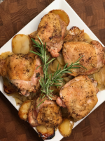 Rosemary-Roasted Chicken with Apples and Potatoes Recipe ...