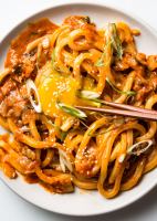 Kimchi Udon with Scallions Recipe | Bon Appétit