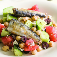Greek Salad with Sardines Recipe | EatingWell