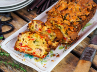 Roasted Bell Pepper Savory Loaf - My Parisian Kitchen