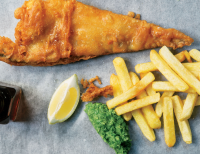 Fish and Chips with Minty Mushy Peas Recipe | Bon Appétit