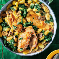 Chicken Cutlets, Gnocchi and Kale with Creamy Mushroom Sauce ...