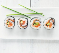Smoked salmon & avocado sushi recipe | BBC Good Food