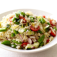 Brown rice salad with tomatoes and sugar snap peas | Recipes ...