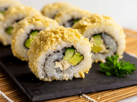Crunchy California Rolls Sushi with Tofu | Foodaciously