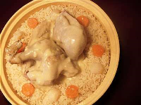 Poule au riz à la sauce poulette - Recette Ptitchef