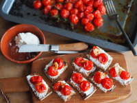 Roast Cherry Tomatoes and Goat Cheese Tartines Recipe