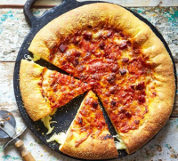 Mozzarella stuffed crust pizza recipe | BBC Good Food