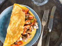 Omelette aux champignons et saumon