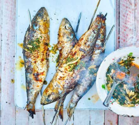 BBQ sardines with chermoula sauce recipe | BBC Good Food
