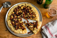 Pizza With Caramelized Onions, Figs, Bacon and Blue Cheese Recipe