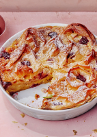 Ruffled Milk Pie With Raspberries Recipe | Bon Appétit