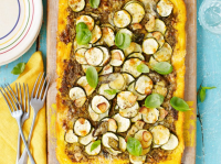 Crusted polenta tart with pesto, courgette & gruyère recipe | BBC ...