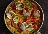 Weeknight Chorizo and Clam Paella Recipe | Bon Appétit