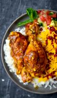 Persian Saffron Chicken {Zereshk Polo Ba Morgh} - Yammie's Noshery