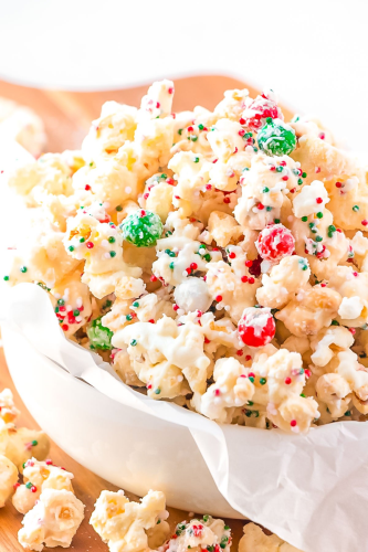 Easy Christmas Popcorn Recipe | Sugar and Soul Co