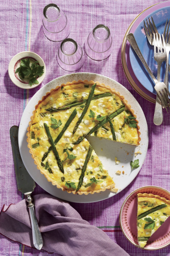 Asparagus-and-Goat Cheese Quiche Recipe | Southern Living