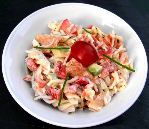 Salade de torsades au surimi - Ma Cuisine Santé